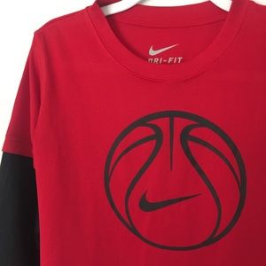 red and black nike shirt